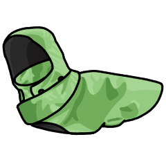 Green raincoat